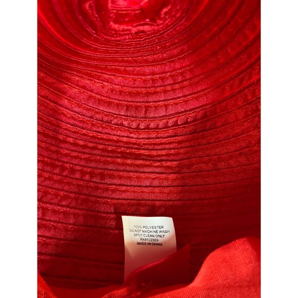 Red & Purple Womens Polyester Hat With Decorative Flower - Picture 7 of 9